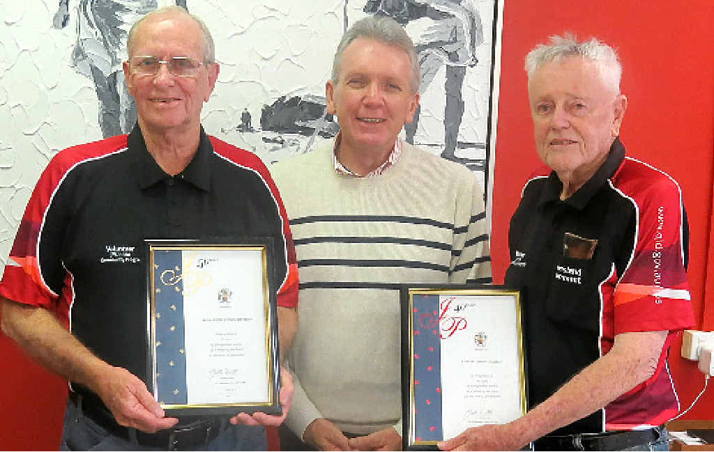 Ron Coffison, State Member for Caloundra Mark McArdle and Len Green. Ron Coffison, State Member for Caloundra Mark McArdle and Len Green.